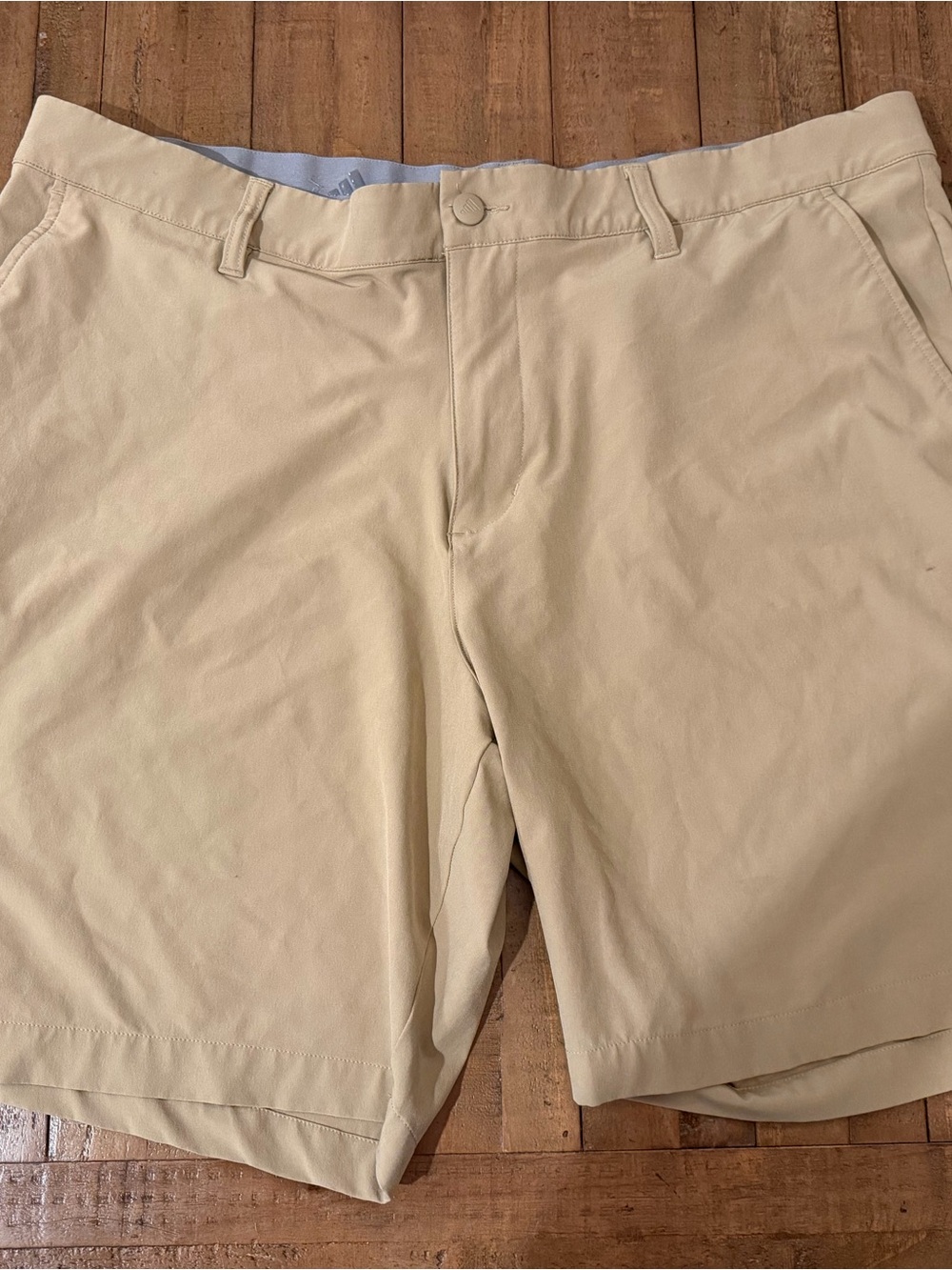 adidas Men's Khaki Flat Front Performance Shorts
